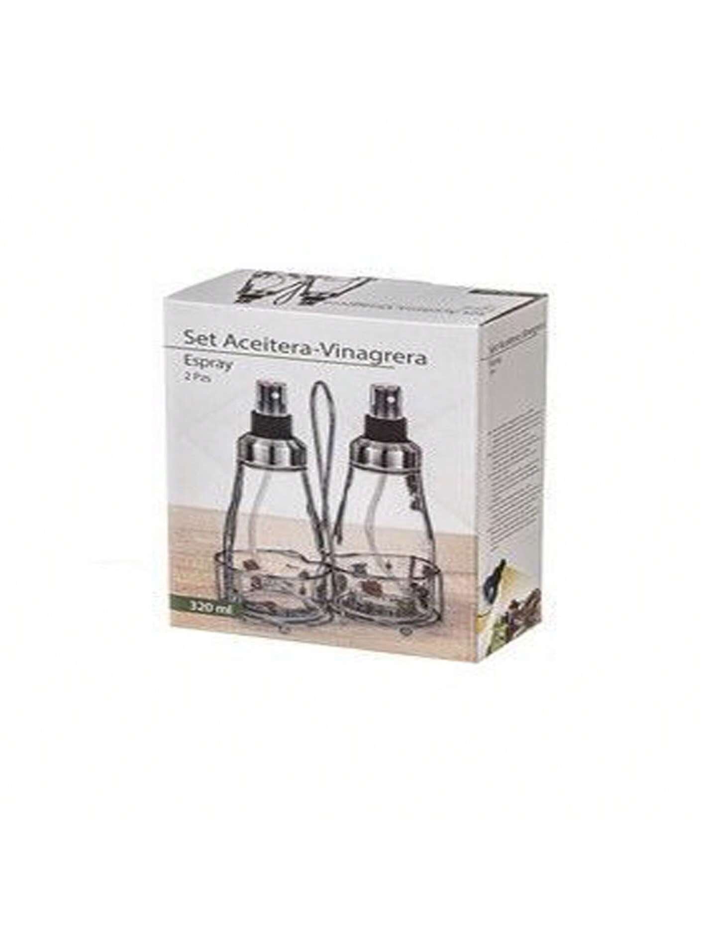 2 Sets Aceiteras Spray con Soporte de Acero STAMP, Botellas Pulverizadoras para Aceite, Vinagre y Salsas, Dispensadores de Cocina para Cocinar, Ensaladas y Barbacoa, Utensilios Prácticos para el Hogar