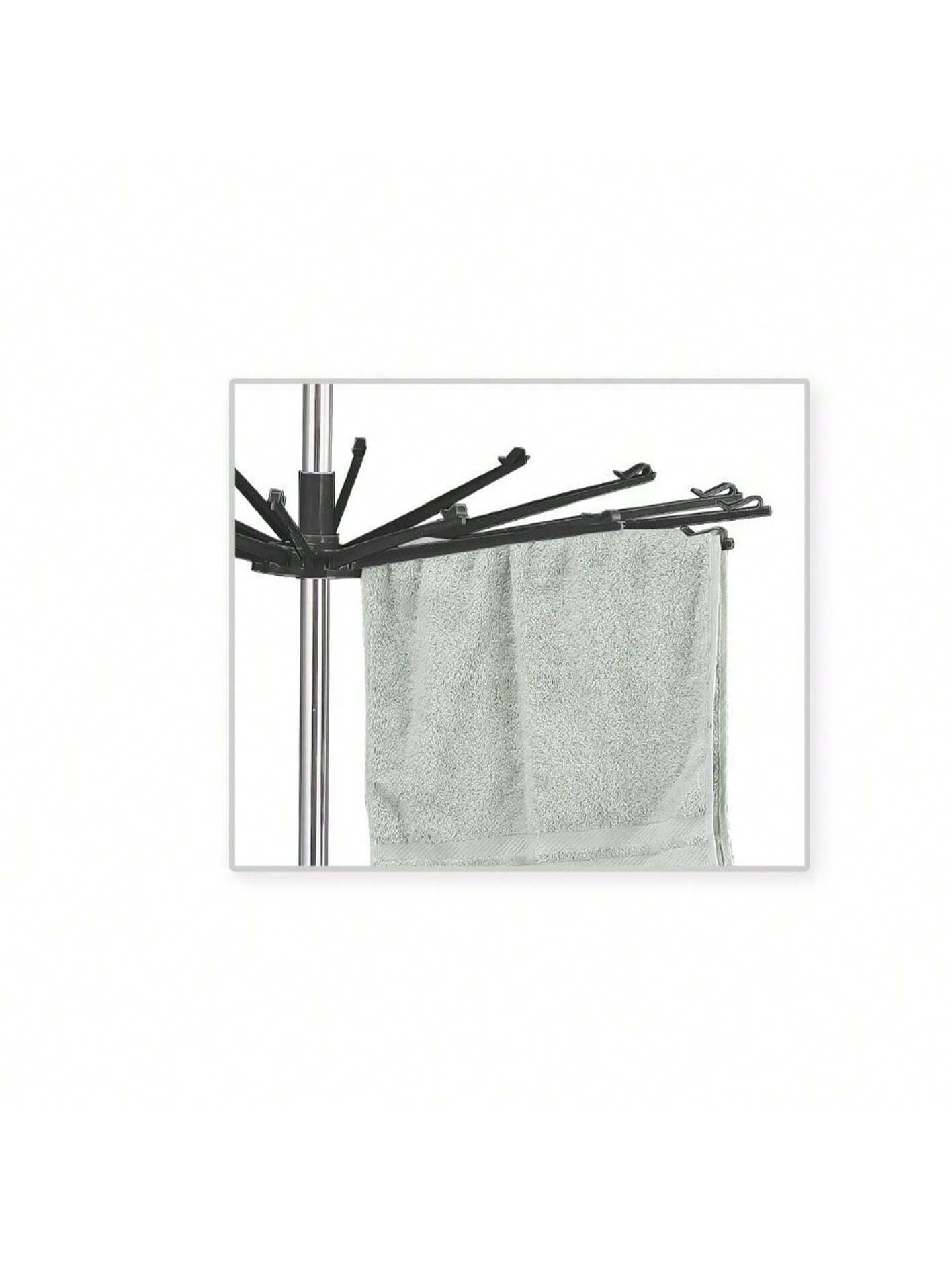 Tendedero giratorio de tres niveles Perchero plegable para balcón Secador de ropa multifuncional para interior y exterior Barra de secado ajustable y extensible Gran capacidad para el hogar Estante resistente al viento Secador de ropa portátil