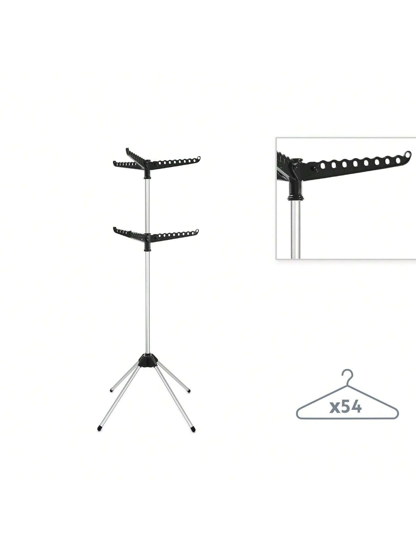 Tendedero giratorio de dos niveles Secador de ropa plegable Perchero de pie para interior y exterior Barra de secado extensible portátil Tendedero de gran capacidad con 54 ganchos Soporte multifuncional para colgar ropa Instalación sin herramientas
