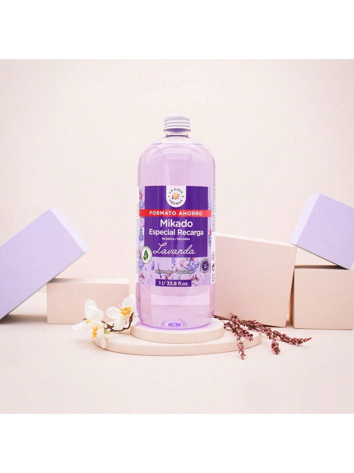 Mikado Reposicion | Recarga de Aroma para el Hogar 1L Gran Capacidad | Difusor de Fragancia Duradera, Aceite Esencial, Ambientador Natural, Eliminador de Olores, Purificador de Aire