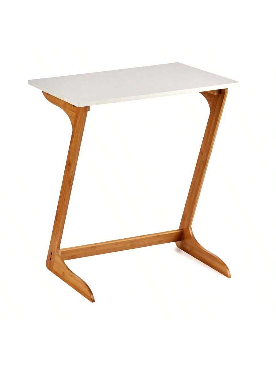 Mesa auxiliar de bambú | Mesita multifuncional para sofá o cama | Escritorio portátil | Diseño moderno en forma de Z | Mueble ecológico 60×40×70 cm