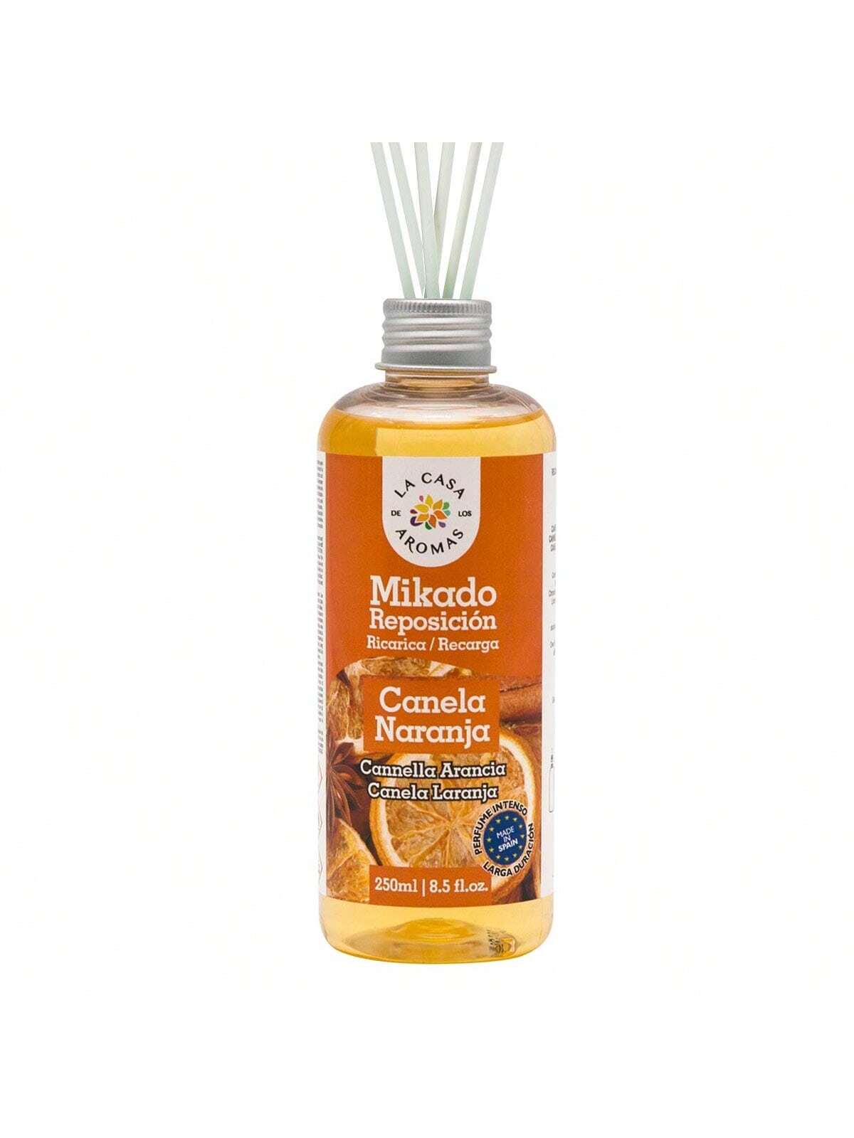 Mikado Reposicion | Recarga de Aroma para Difusor 250ml | Ambientador de Larga Duración, Sin Fuego, Purificador de Aire, Aceite Esencial Natural, Eliminador de Olores, Ideal para Hogar, Dormitorio, Salón, Baño, Oficina, Coche, Hoteles