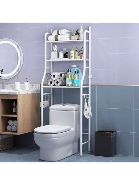 「Estantería sobre Inodoro para Baño」- Instalación sin perforación | Ahorro de espacio | Gran capacidad de almacenamiento | Resistente al agua y la humedad | Alta estabilidad y resistencia | Ganchos laterales | Soporte para papel higiénico