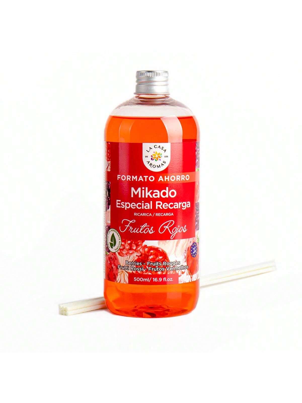 Mikado Reposicion | Recarga de Aroma 500ml para Difusor de Varillas | Fragancia Duradera y Natural | Aceite Esencial | Ambientador sin Fuego | Purificador de Aire | Eliminador de Olores | Apta para Hogar, Baño, Dormitorio, Oficina, Hotel
