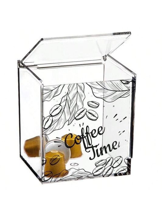 Dispensador de Cápsulas de Café en Metacrilato COFFEETIME de 13 cm, Organizador Transparente y Compacto para Cápsulas de Café, Diseño Elegante y Resistente, Ideal para Cocina, Oficina y Espacios de Café, Fácil Acceso y Almacenamiento Ordenado