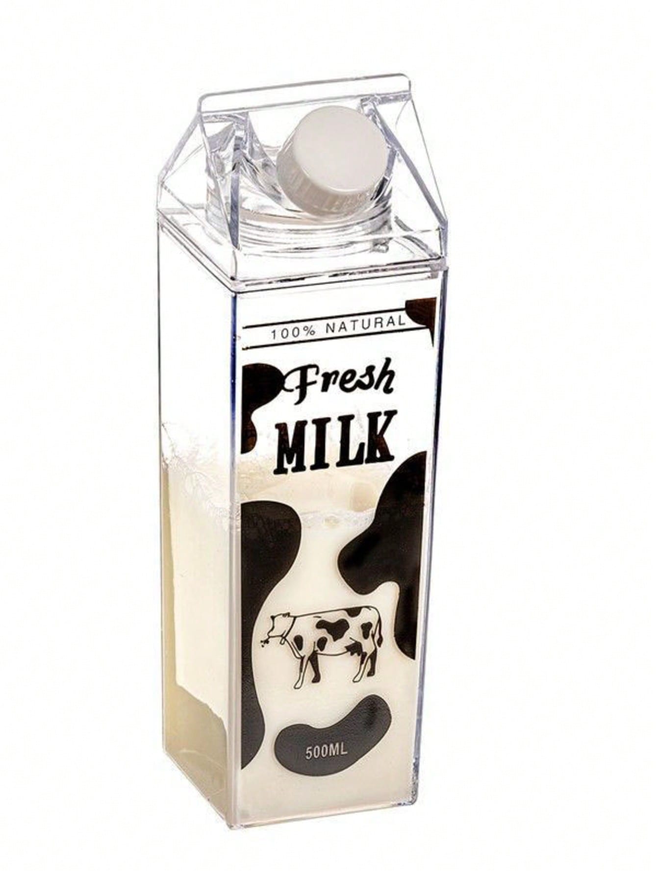 Tetera Brik Metacrilato Fresh Milk 500ml /1000 ml | Diseño moderno y resistente | Botella decorativa de metacrilato | Envase acrílico para leche | Jarra de metacrilato transparente | Material de alta calidad | Reutilizable y fácil de limpiar
