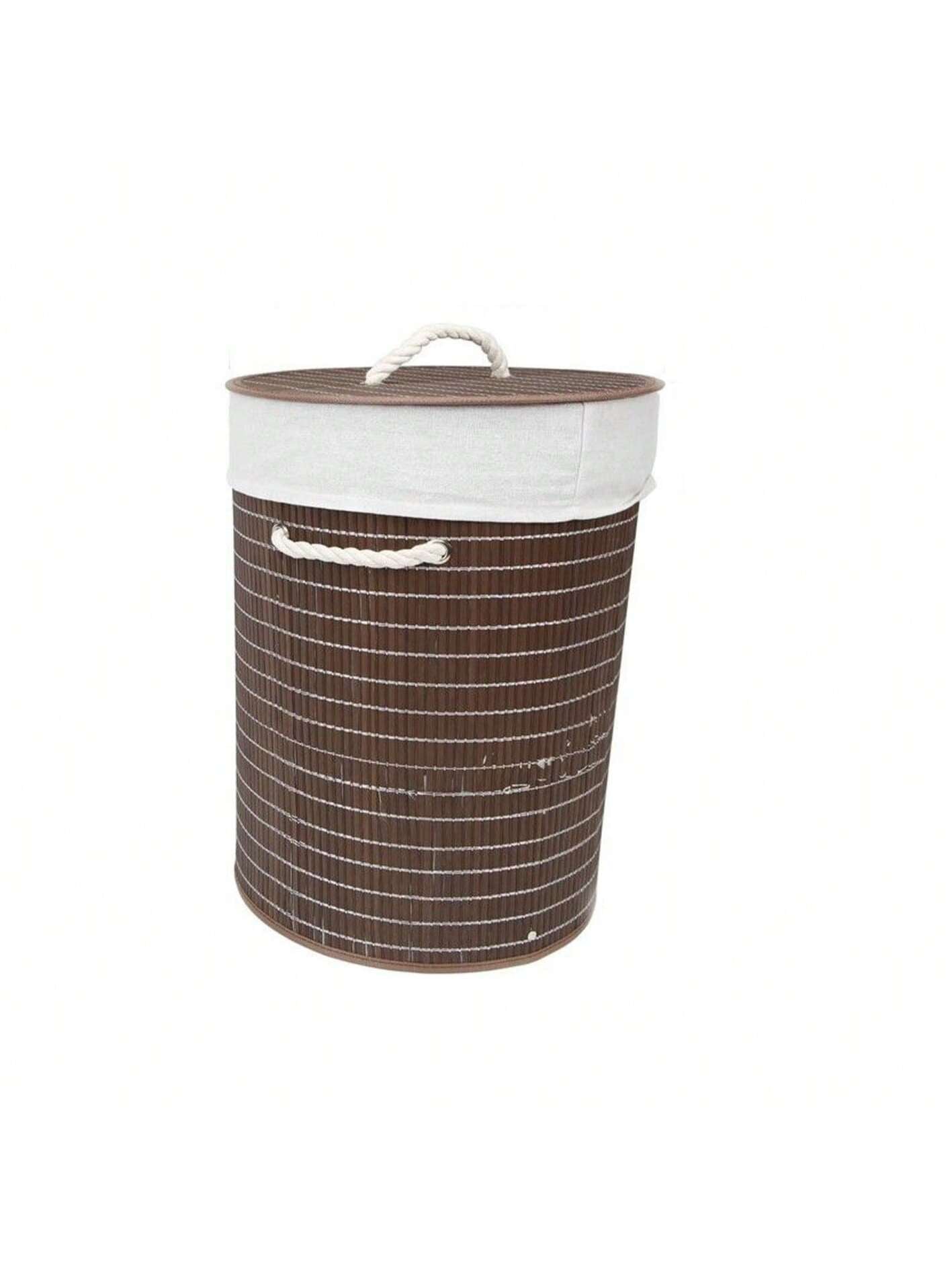 Cesto de ropa sucia de bambú tejido, gran capacidad, organizador de ropa plegable y portátil, con tapa y asas, transpirable, resistente a la humedad, ecológico, con bolsa interior desmontable