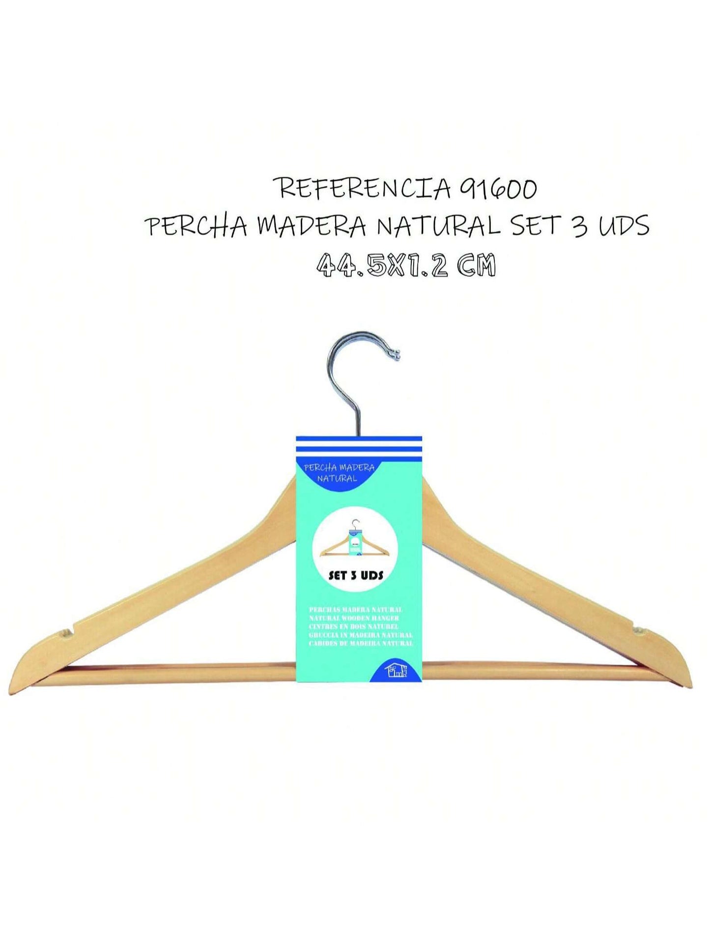 Percha de madera maciza  Perchas de madera gruesas y resistentes para hogar, antideslizantes, sin marcas en hombros, ideales para armarios
