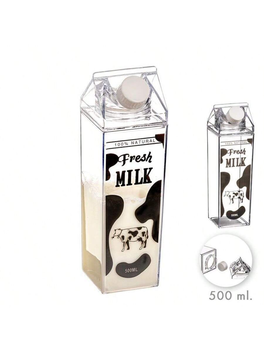 Tetera Brik Metacrilato Fresh Milk 500ml /1000 ml | Diseño moderno y resistente | Botella decorativa de metacrilato | Envase acrílico para leche | Jarra de metacrilato transparente | Material de alta calidad | Reutilizable y fácil de limpiar