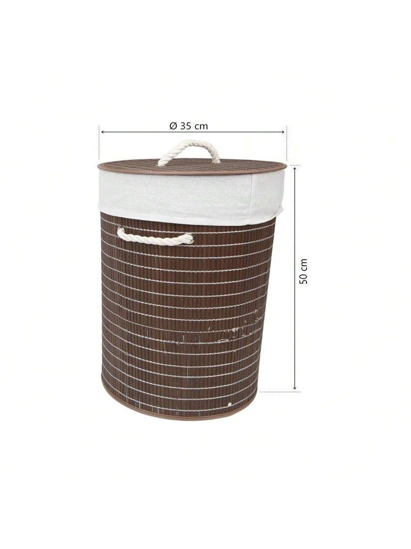 Cesto de ropa sucia de bambú tejido, gran capacidad, organizador de ropa plegable y portátil, con tapa y asas, transpirable, resistente a la humedad, ecológico, con bolsa interior desmontable