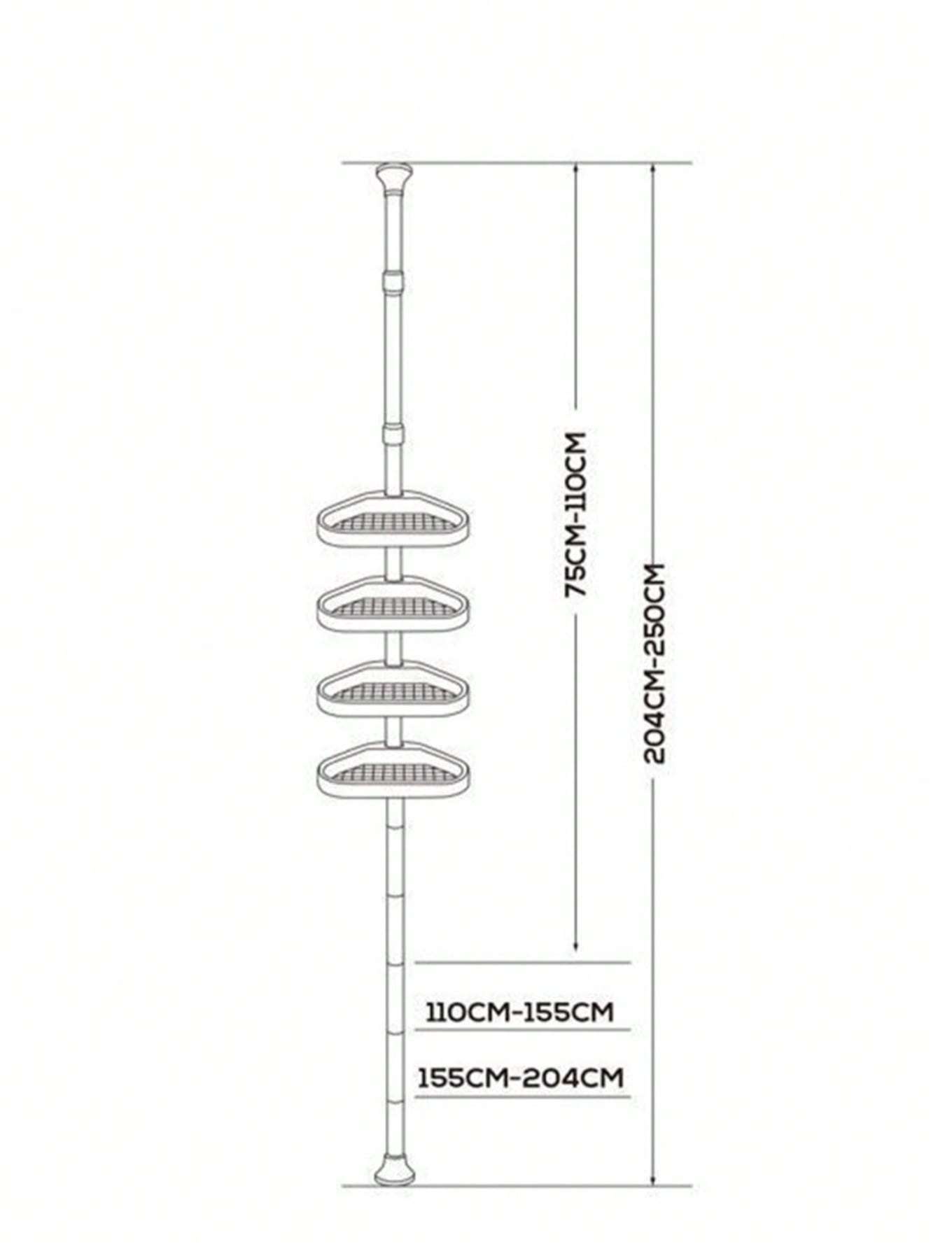 Estante de Almacenamiento Extensible sin Perforación — Altura ajustable | Diseño telescópico | Alta capacidad de carga | Instalación sin perforación | Resistente al agua y al óxido | Estructura estable y duradera | Estantes giratorios