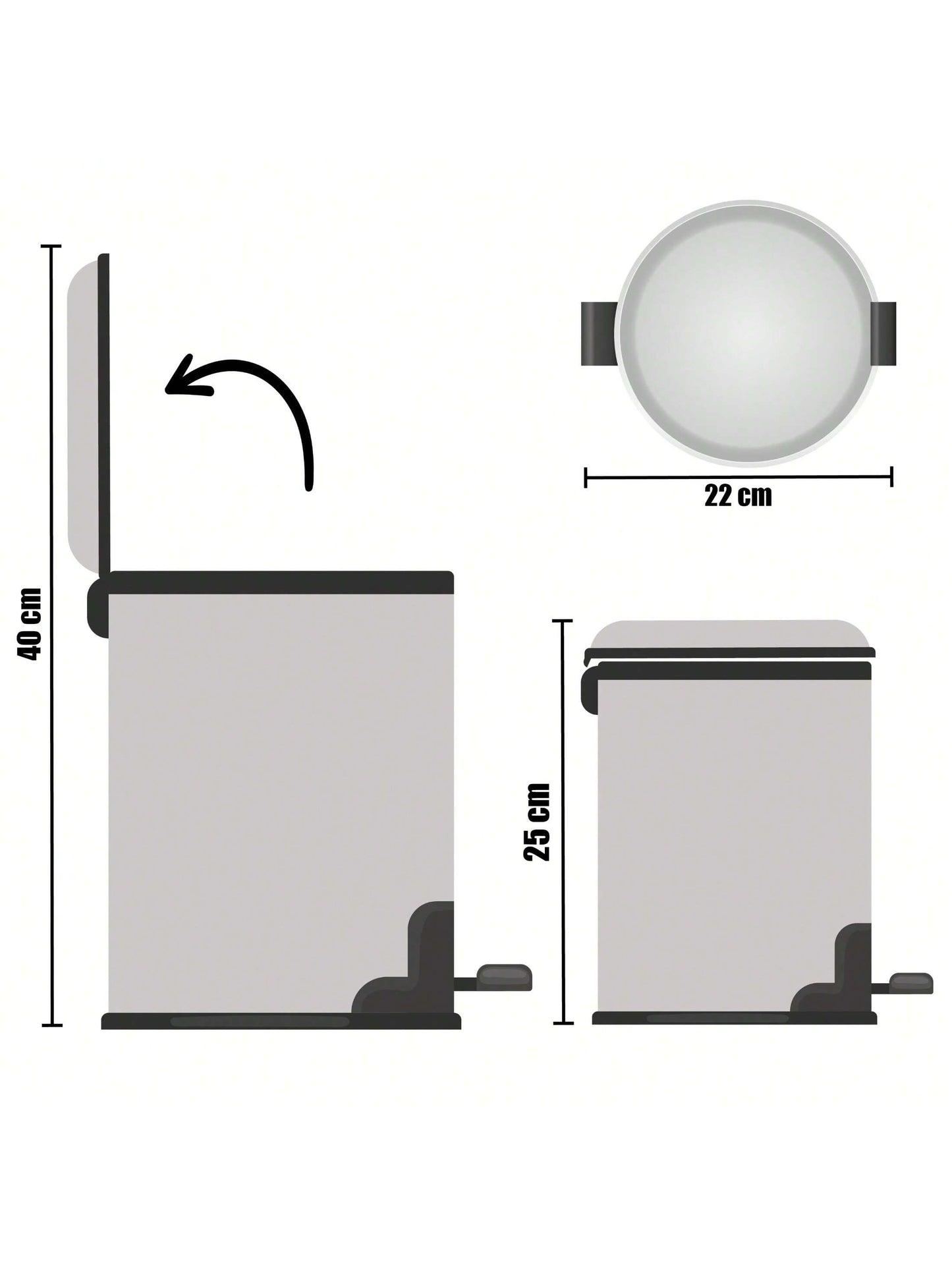 Papelera de Baño Inoxidable con Pedal 3L – Cubo de Basura Cromado, Acero Inoxidable, con Cubeta Interior Extraíble, Fácil Limpieza, Tapa Automática, Antihuellas, Compacta y Moderna, Ideal para Baño, Cocina, Oficina, Dormitorio, Hogar