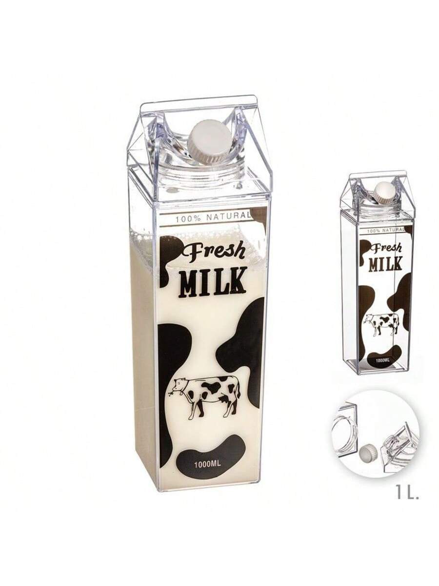 Tetera Brik Metacrilato Fresh Milk 500ml /1000 ml | Diseño moderno y resistente | Botella decorativa de metacrilato | Envase acrílico para leche | Jarra de metacrilato transparente | Material de alta calidad | Reutilizable y fácil de limpiar
