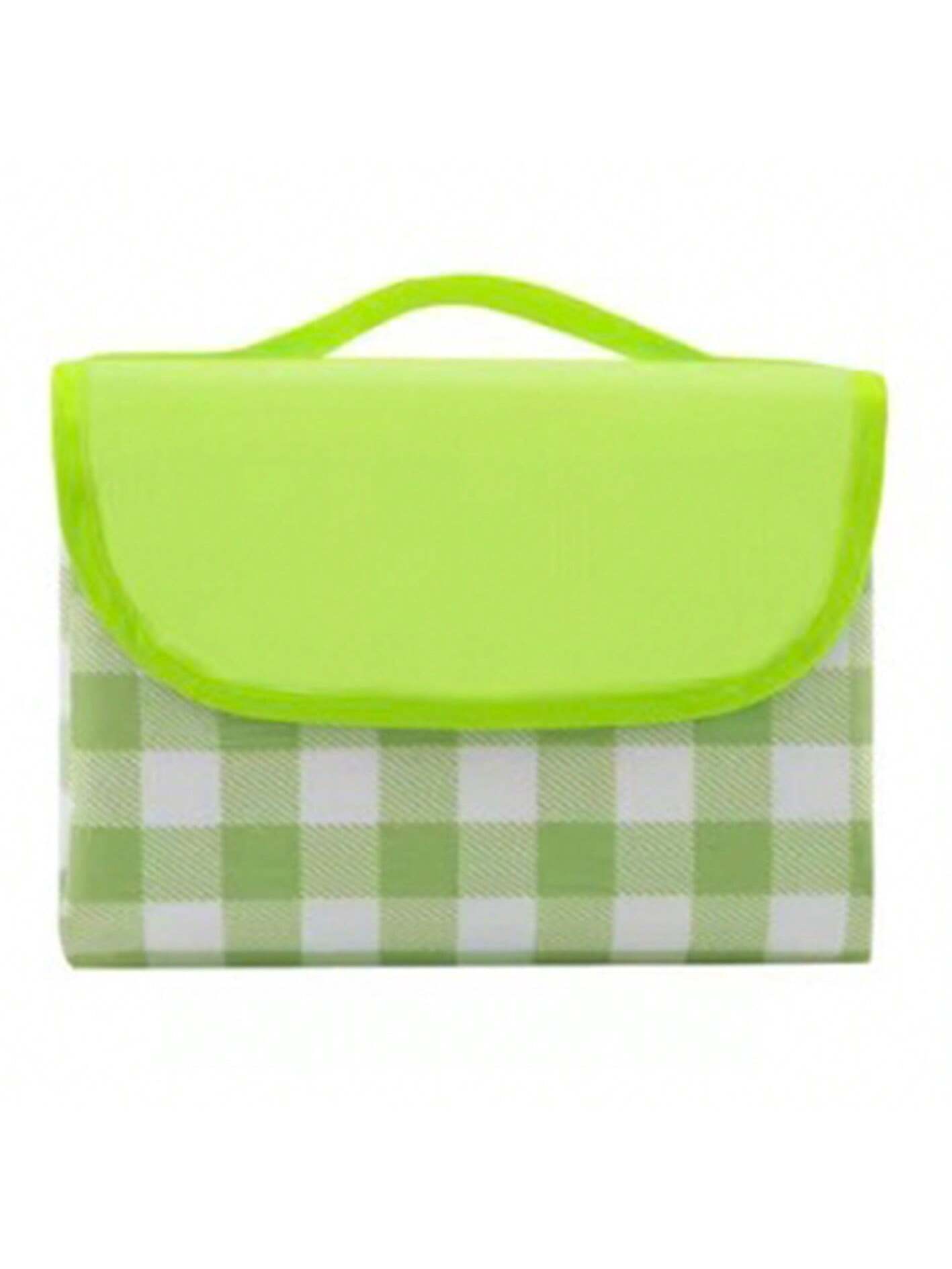 Manta de picnic impermeable para exteriores, diseño de cuadros verdes, tapete portátil plegable a prueba de humedad, alfombra gruesa y resistente para camping y tiendas de campaña, tapete para playa, a prueba de polvo y humedad, ideal para excursiones
