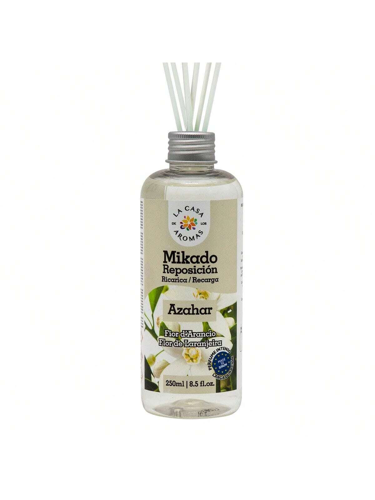 Mikado Reposicion | Recarga de Aroma para Difusor 250ml | Ambientador de Larga Duración, Sin Fuego, Purificador de Aire, Aceite Esencial Natural, Eliminador de Olores, Ideal para Hogar, Dormitorio, Salón, Baño, Oficina, Coche, Hoteles