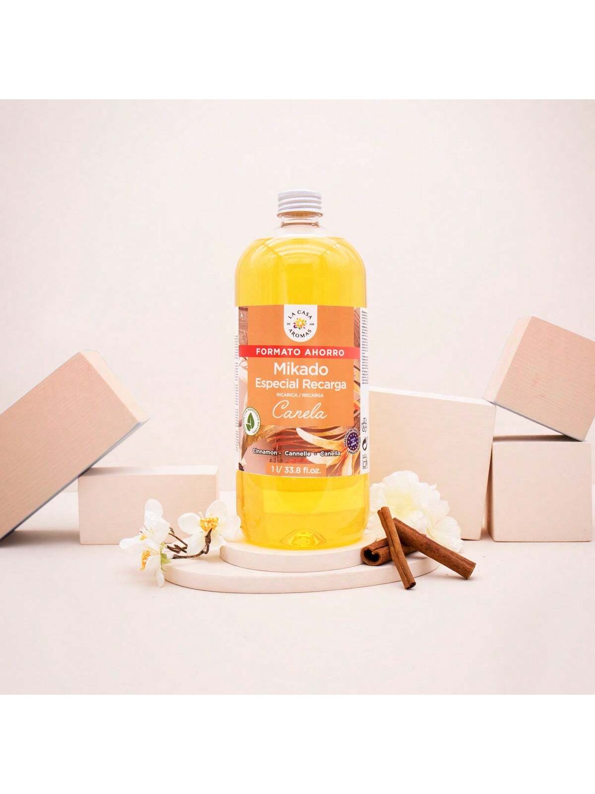 Mikado Reposicion | Recarga de Aroma para el Hogar 1L Gran Capacidad | Difusor de Fragancia Duradera, Aceite Esencial, Ambientador Natural, Eliminador de Olores, Purificador de Aire