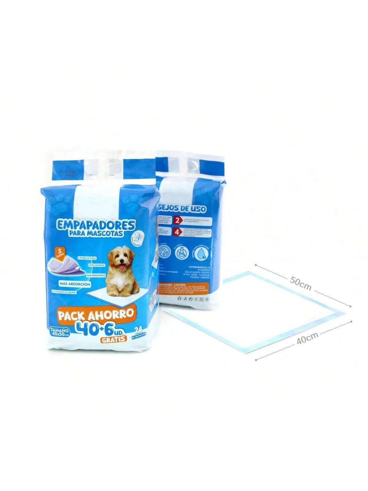 Empapadores para Mascotas Pack Ahorro 40+6 uds | Disponibles en 40*50cm / 60*60cm / 60*90cm | Súper absorbentes | Diseño a prueba de fugas | Bloqueo rápido de líquidos