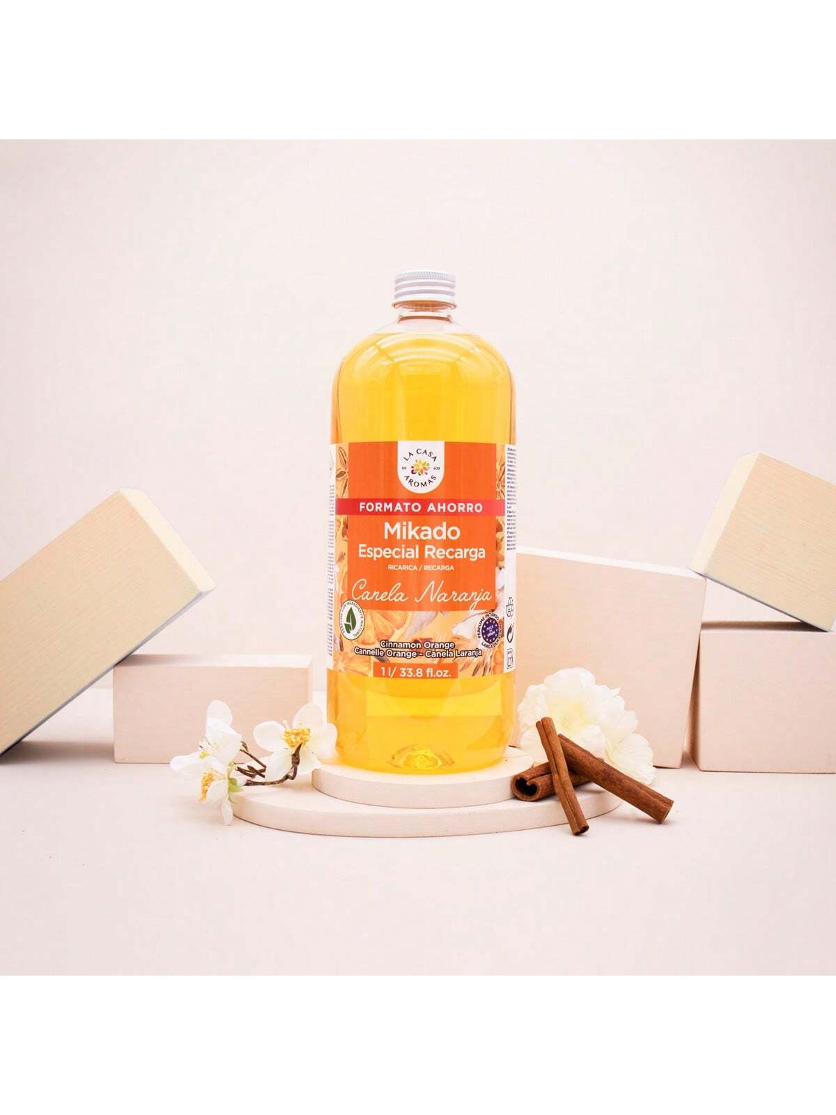 Mikado Reposicion | Recarga de Aroma para el Hogar 1L Gran Capacidad | Difusor de Fragancia Duradera, Aceite Esencial, Ambientador Natural, Eliminador de Olores, Purificador de Aire