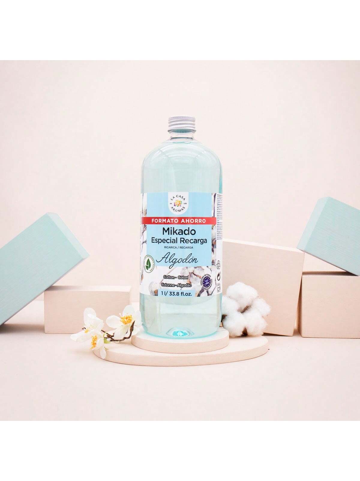 Mikado Reposicion | Recarga de Aroma para el Hogar 1L Gran Capacidad | Difusor de Fragancia Duradera, Aceite Esencial, Ambientador Natural, Eliminador de Olores, Purificador de Aire