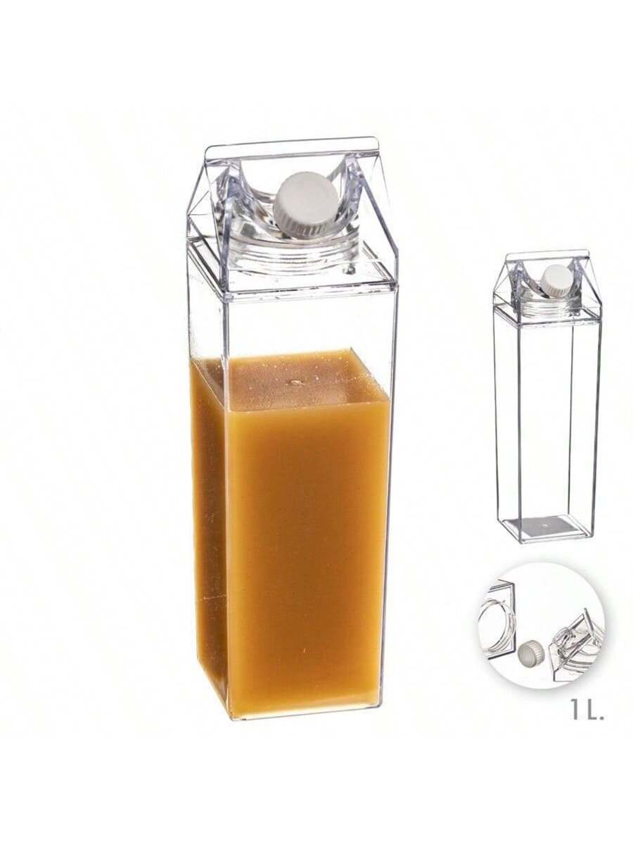 Tetera Brik de Metacrilato Transparente de 500 ml | Diseño Liso y Minimalista | Resistente, Reutilizable y Ecológico | Ideal para Almacenamiento de Líquidos y Bebidas | Perfecto para Uso en Hogar, Oficina o Negocios