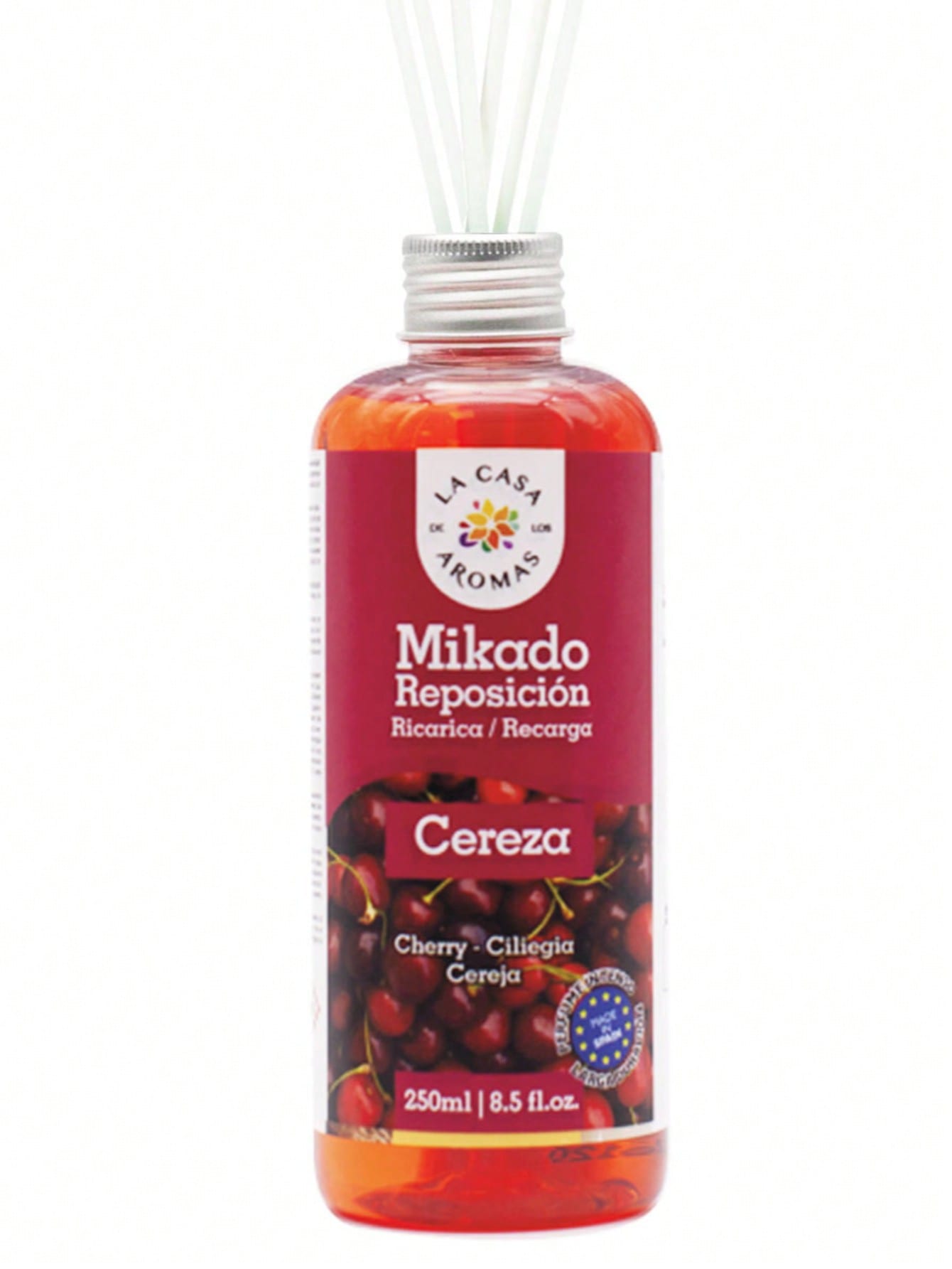 Mikado Reposicion | Recarga de Aroma para Difusor 250ml | Ambientador de Larga Duración, Sin Fuego, Purificador de Aire, Aceite Esencial Natural, Eliminador de Olores, Ideal para Hogar, Dormitorio, Salón, Baño, Oficina, Coche, Hoteles