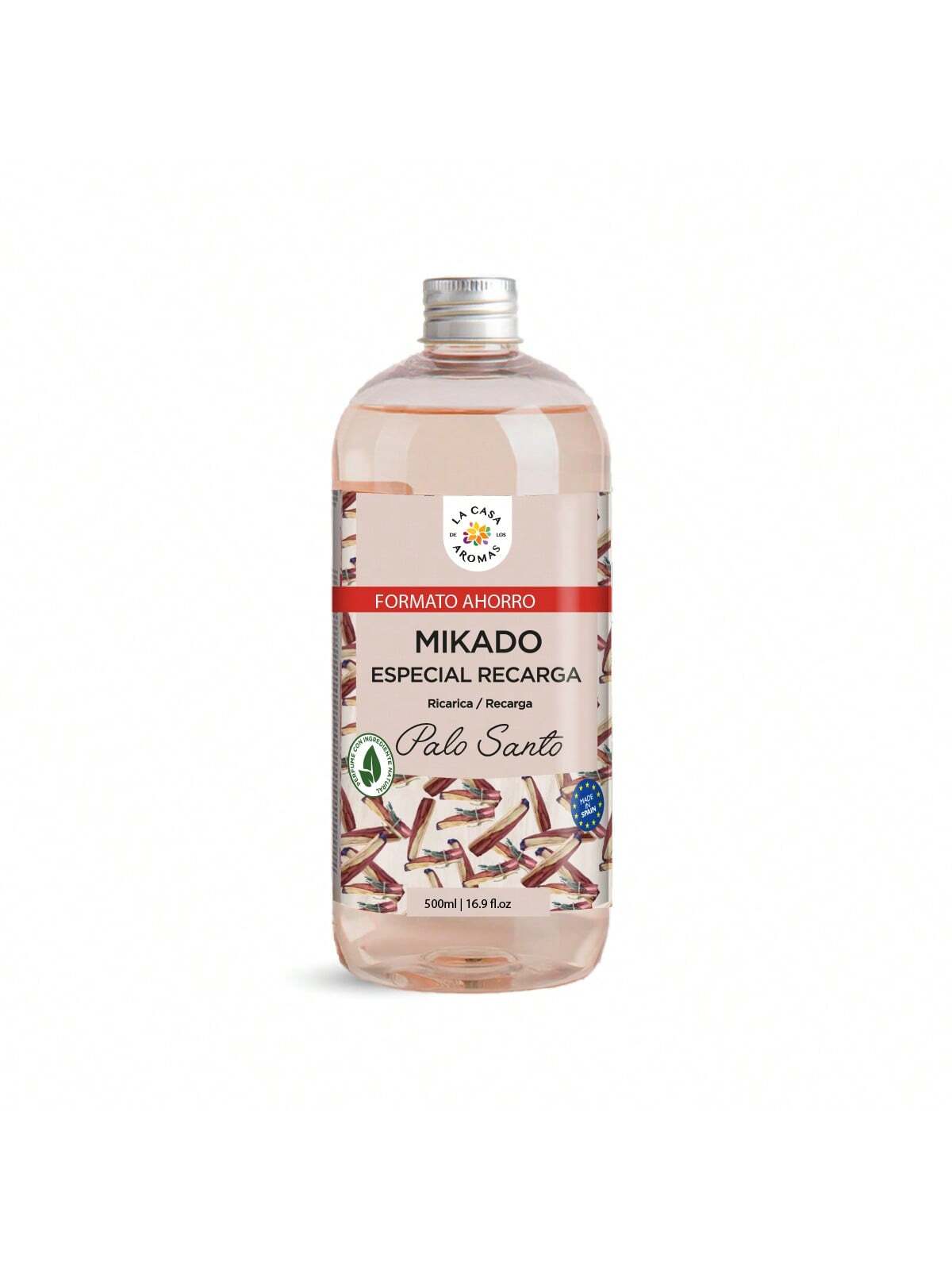 Mikado Reposicion | Recarga de Aroma 500ml para Difusor de Varillas | Fragancia Duradera y Natural | Aceite Esencial | Ambientador sin Fuego | Purificador de Aire | Eliminador de Olores | Apta para Hogar, Baño, Dormitorio, Oficina, Hotel