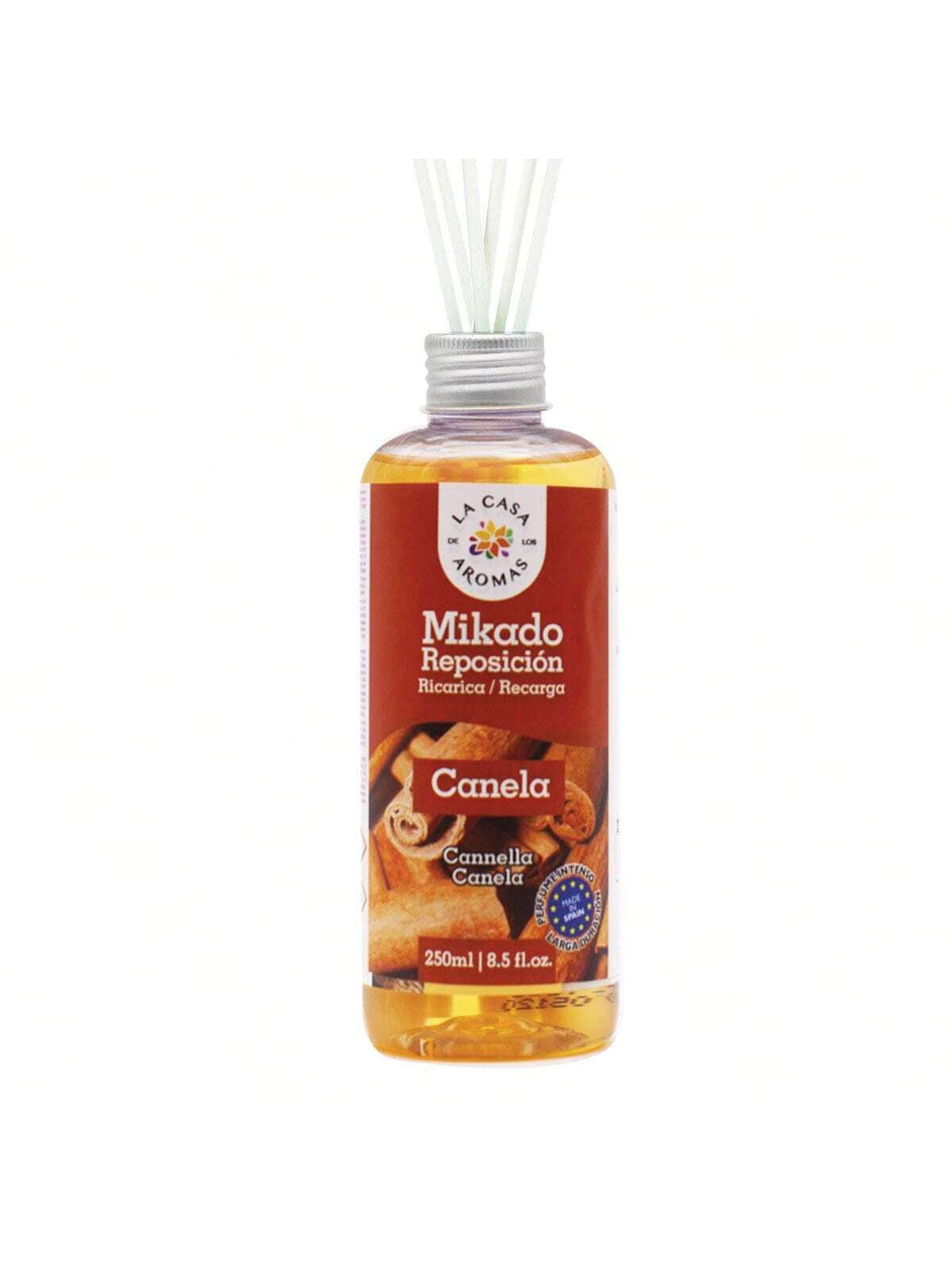 Mikado Reposicion | Recarga de Aroma para Difusor 250ml | Ambientador de Larga Duración, Sin Fuego, Purificador de Aire, Aceite Esencial Natural, Eliminador de Olores, Ideal para Hogar, Dormitorio, Salón, Baño, Oficina, Coche, Hoteles